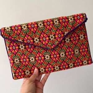 Boho Embroidered Clutch